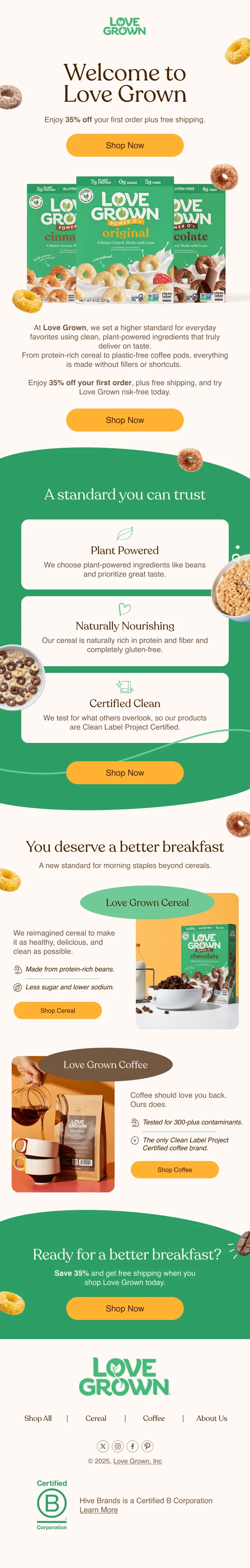 Love Grown email design