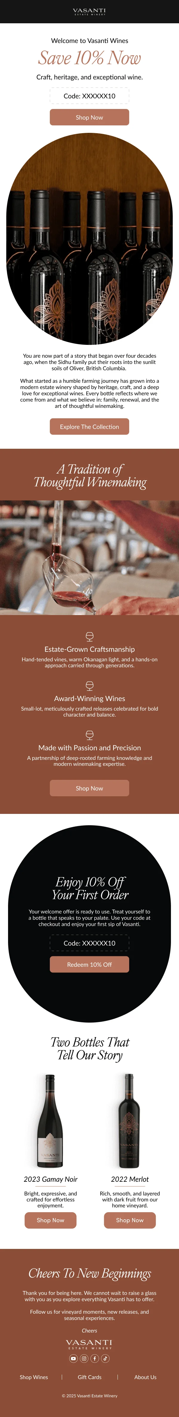 Vasanti Vines email design