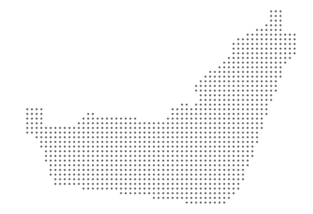 Dotted map of UAE