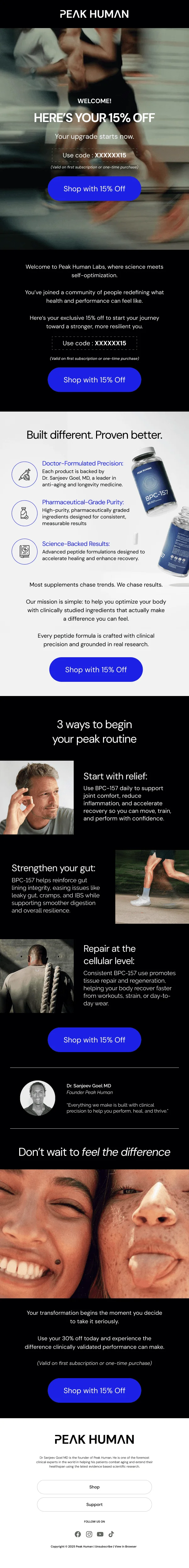 Peak Human email design